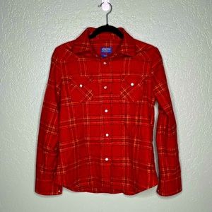 Pendleton Wool Plaid Fitted Long Sleeve Flannel